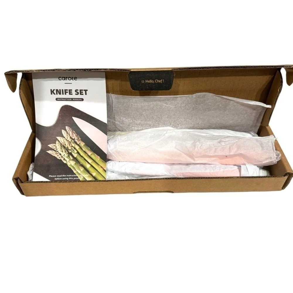 Carote 12 Piece Knife Set Pastel Colors Stainless Steel Ceramic Nonstick Kitchen